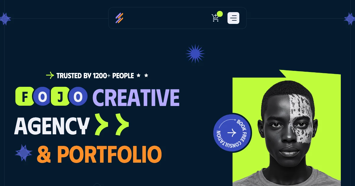 Screenshot of the Fojo theme homepage