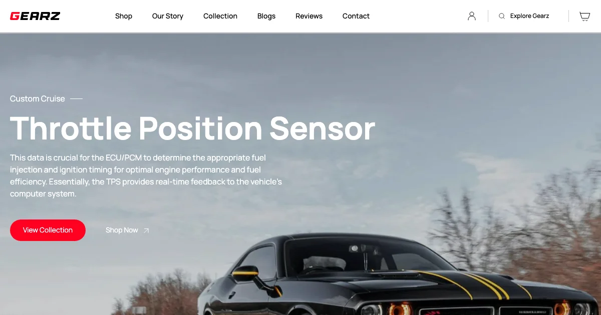 Screenshot of the Gearz theme homepage