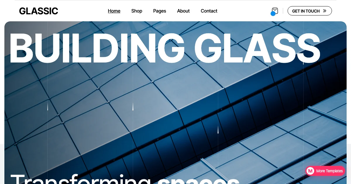 Screenshot of the Glassic theme homepage