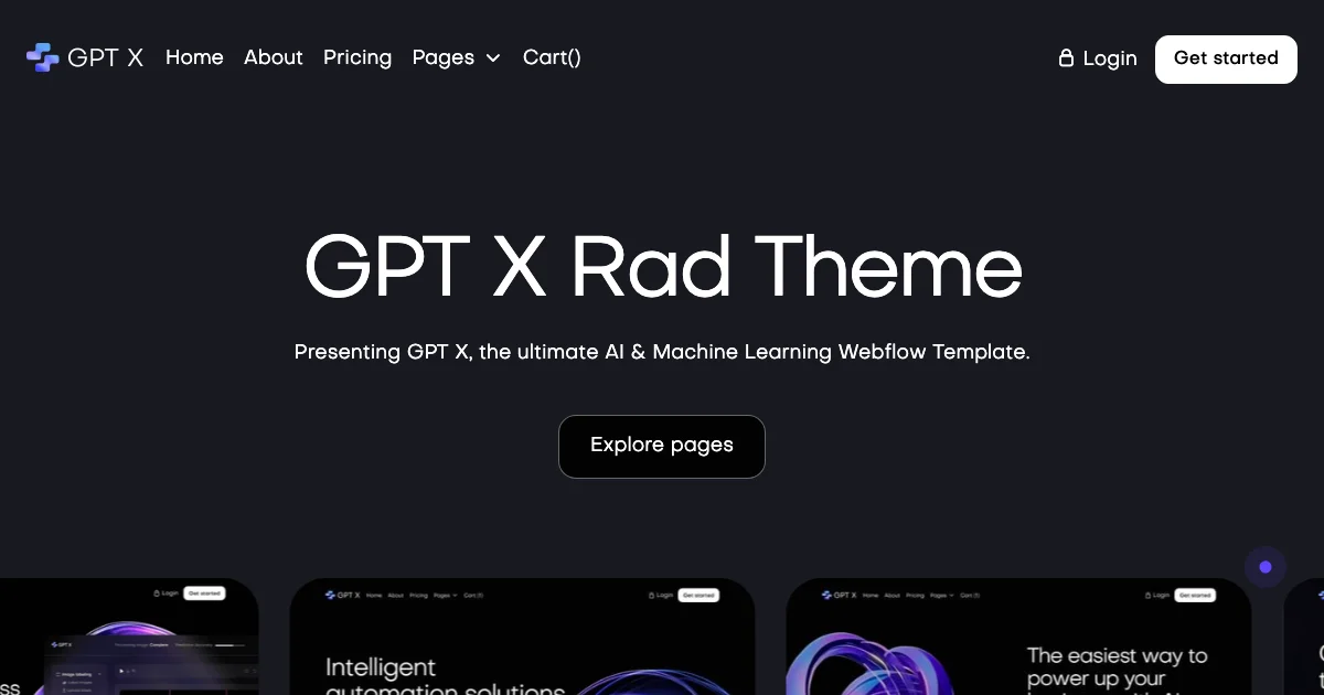 Screenshot of the GPT X theme homepage