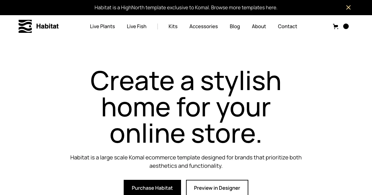 Screenshot of the Habitat Ecommerce theme homepage