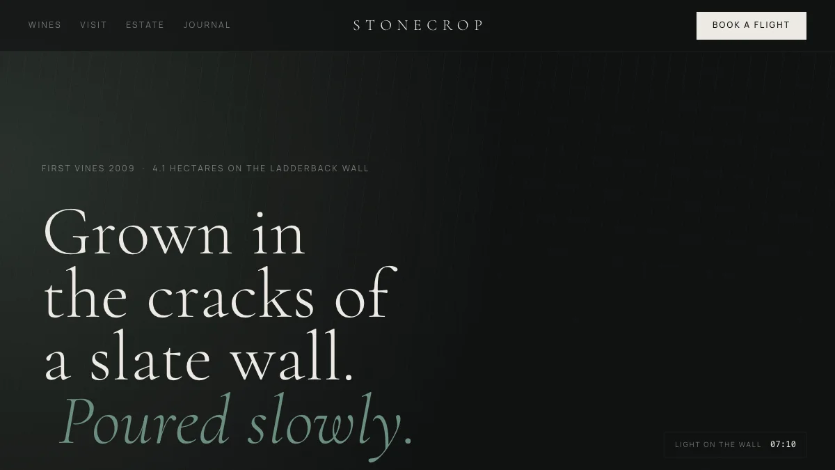 Screenshot of the Stonecrop theme homepage